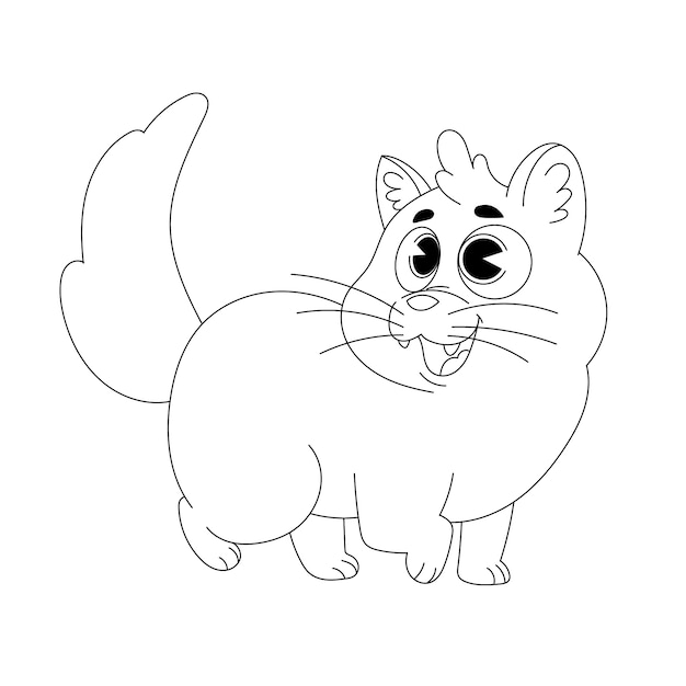 Illustration de contour de chat dessiné à la main