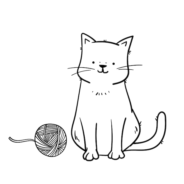 Illustration de contour de chat dessiné à la main