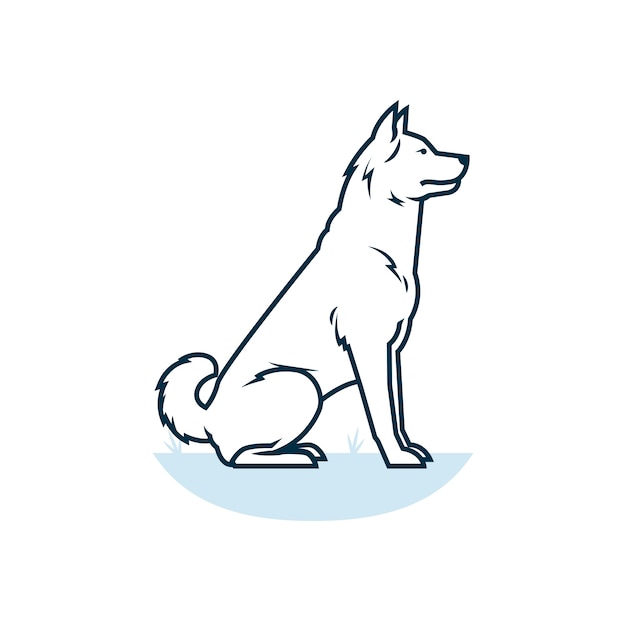 Illustration de contour de chien dessiné à la main