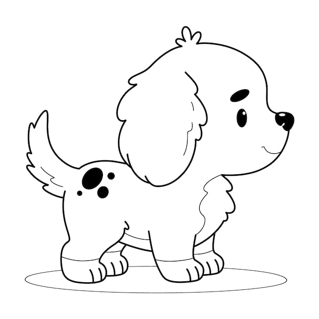 Vecteur illustration de contour de chien dessiné à la main