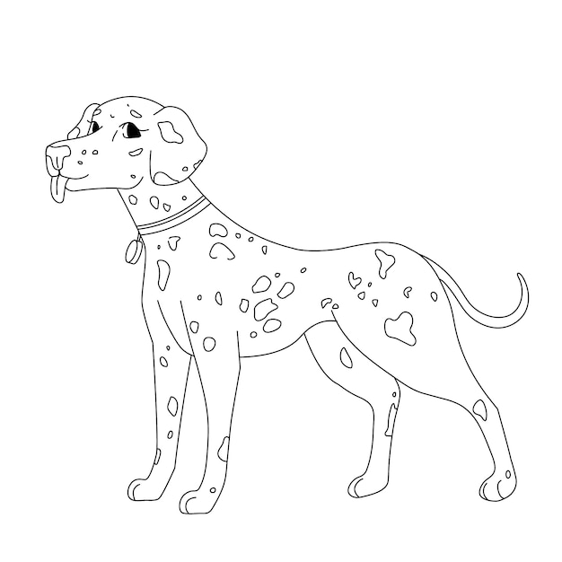 Vecteur illustration de contour de chien dessiné à la main