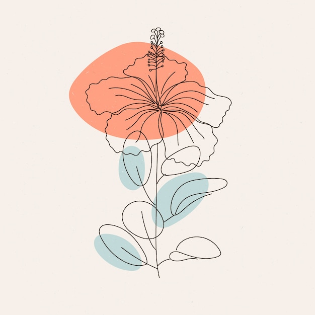 Vecteur illustration de contour de fleur simple dessiné à la main