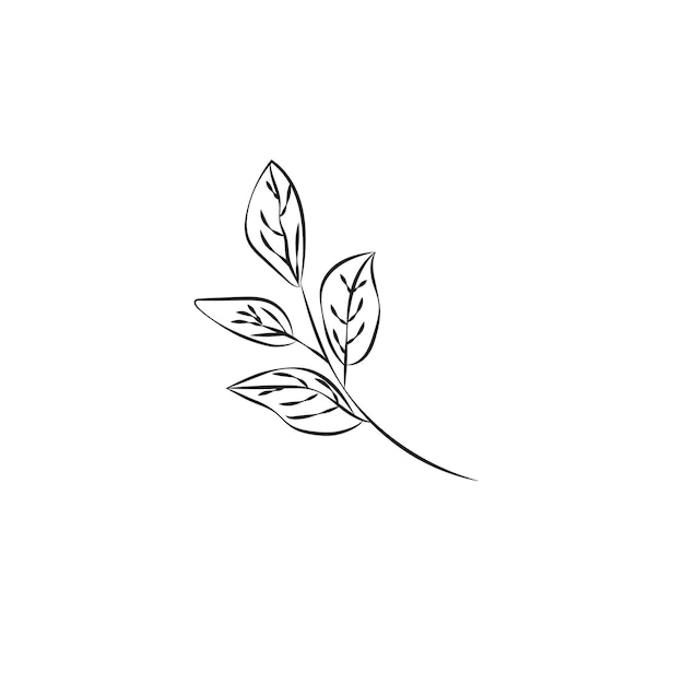 illustration de contour de fleur simple à vecteur plat