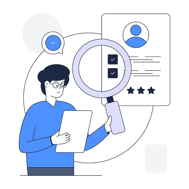 Illustration de contour à la mode d'un recrutement
