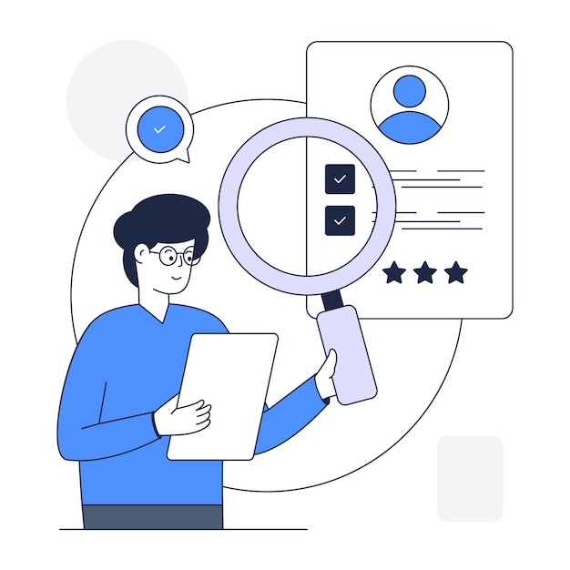 Illustration De Contour à La Mode D'un Recrutement