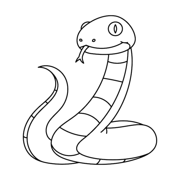 Vecteur illustration de contour de serpent dessiné à la main