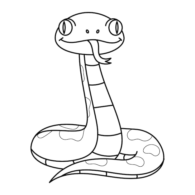 Illustration de contour de serpent dessiné à la main
