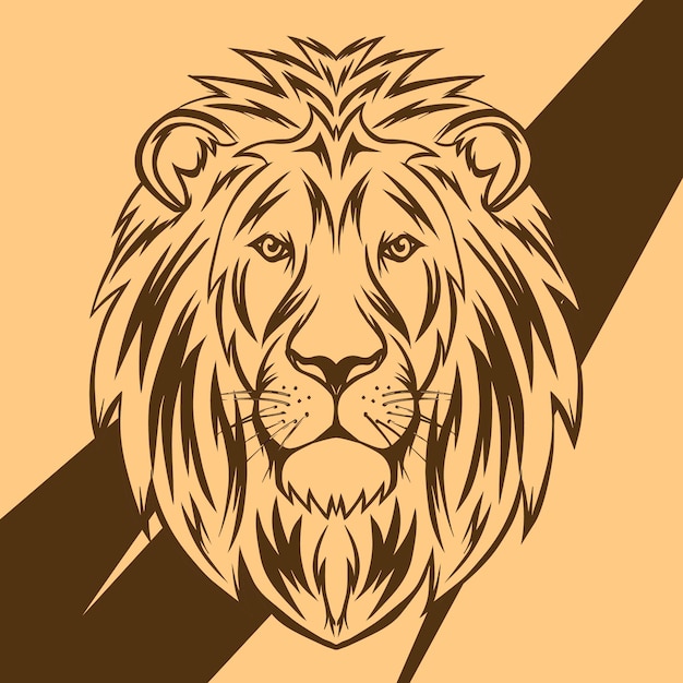 Illustration De Contour De Visage De Lion