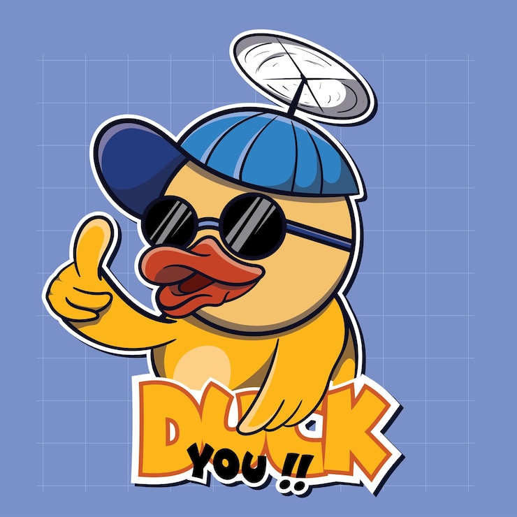 Vecteur illustration cool animal canard pose parfait pour la décoration de la crèche t-shirt enfants vêtements enfant simple