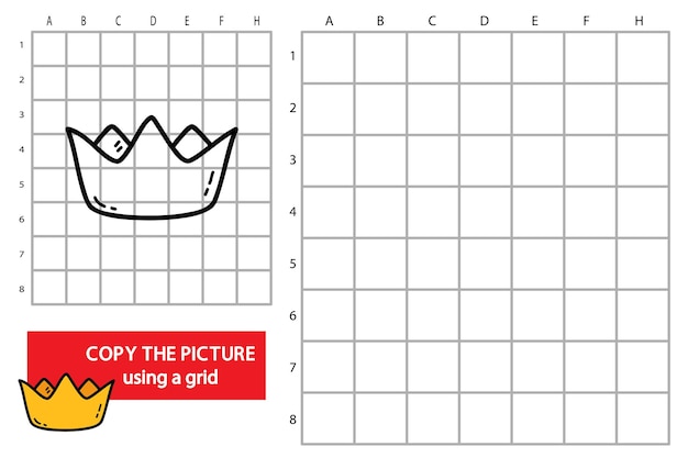 Illustration De La Copie De Grille Jeu De Puzzle éducatif Avec Couronne De Doodle