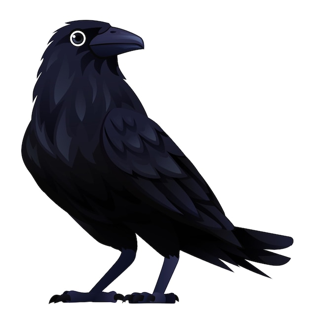 Vecteur illustration de corbeau mignon