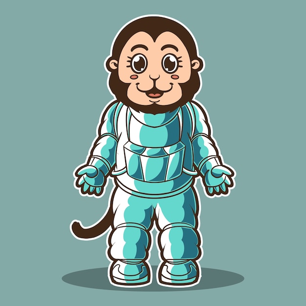 Vecteur illustration de costume d'astronaute de singe