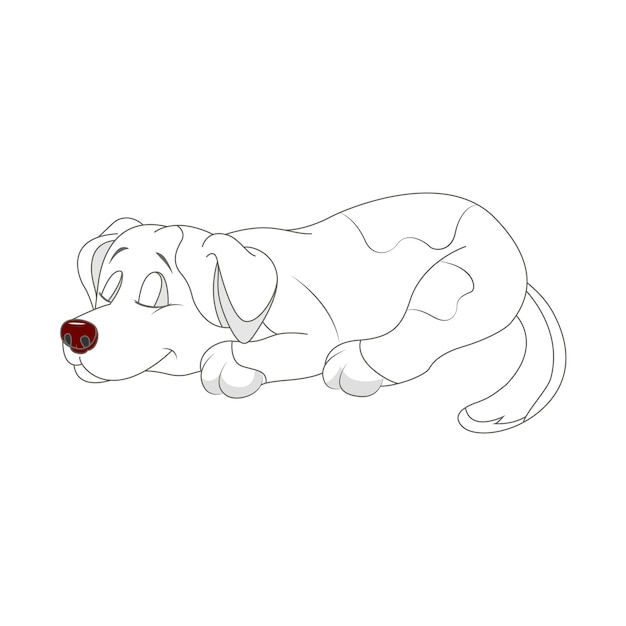 Vecteur illustration de couchage chien mignon