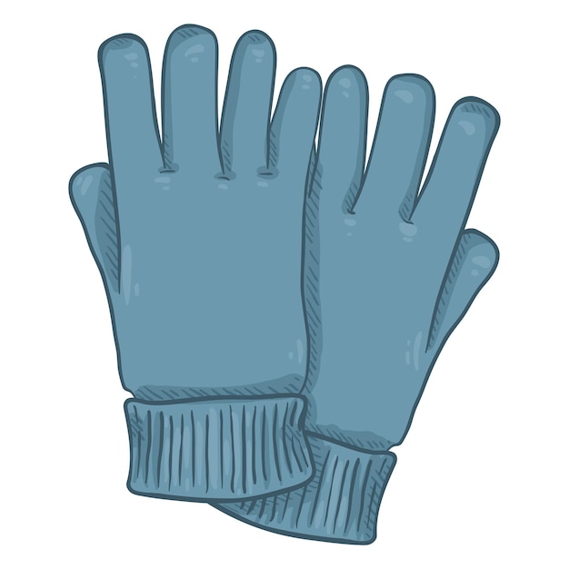 Vecteur illustration couleur dessin animé vecteur gants textiles occasionnels bleus