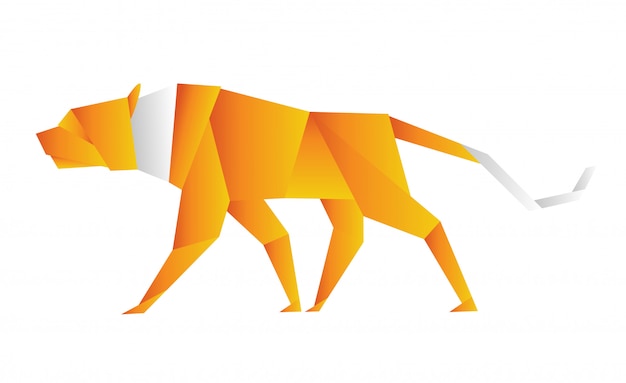 Vecteur illustration d'une couleur orange tigre origami