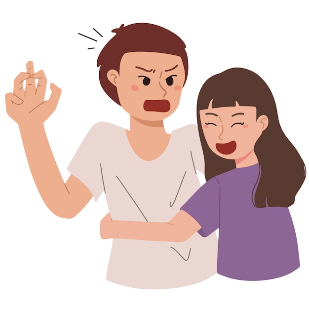 illustration d'un couple choqué et mal à l'aise