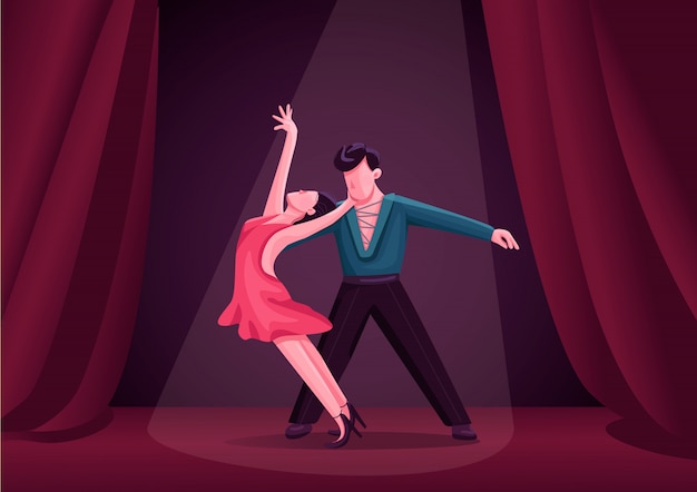 Illustration De Couple De Danseurs De Rumba