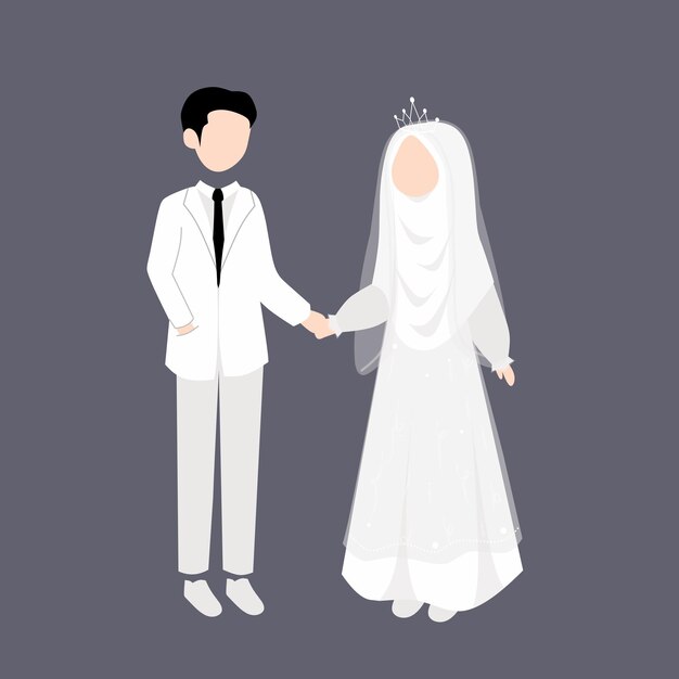 Illustration de couple de mariage musulman
