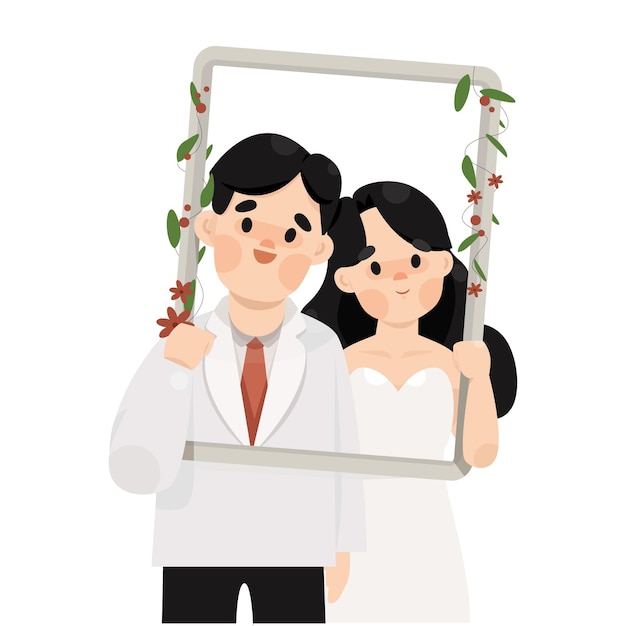 Illustration De Couple De Mariage Romantique