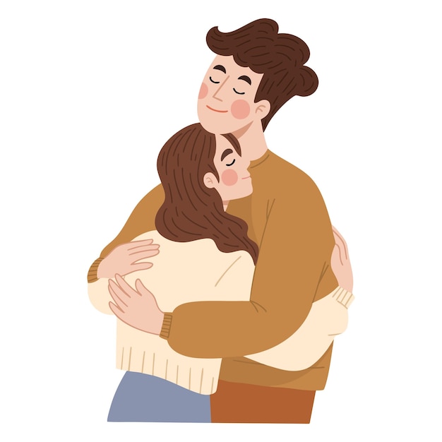 Illustration d'un couple qui s'étreint