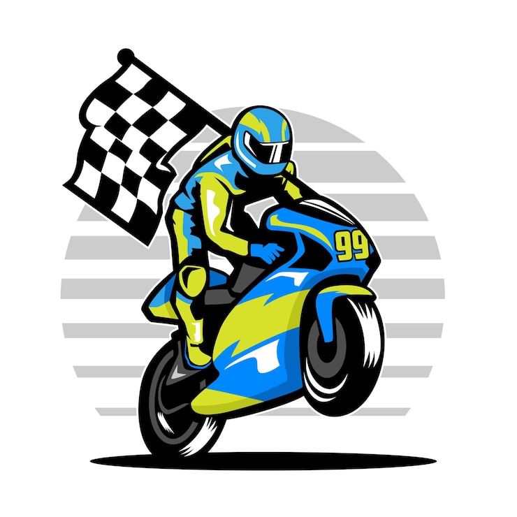 Vecteur illustration de coureur de moto