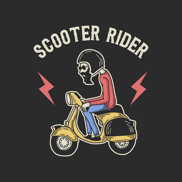 Illustration De Coureur De Scooter