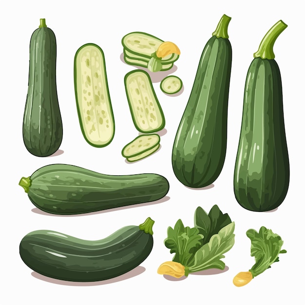 Illustration d'une courgette avec un motif à pointes