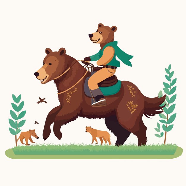 Illustration De Courses D'ours Avec Des Jockeys à Cheval