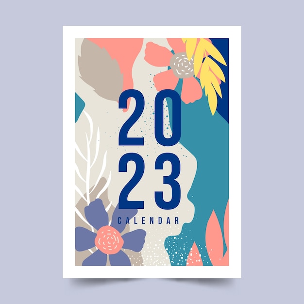 Vecteur illustration de la couverture du calendrier plat 2023