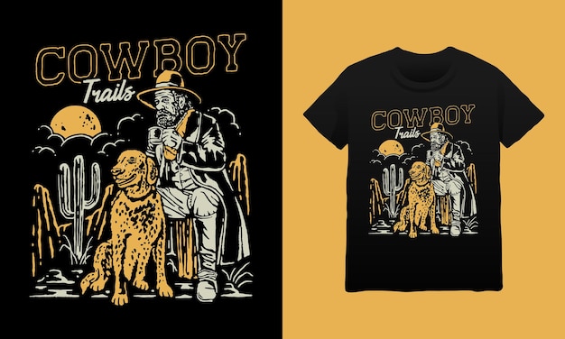 Illustration De Cow-boy Et Chien