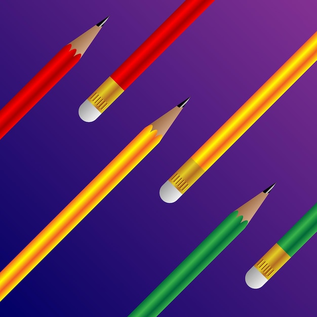 Illustration de crayons réalistes