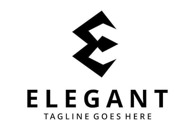 Illustration créative modèle de conception de logo géométrique de signe E moderne