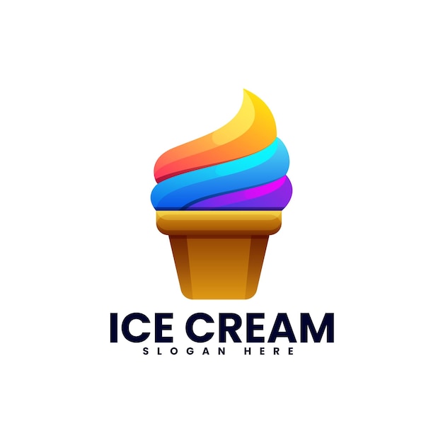 Illustration De Crème Glacée Logo Coloré