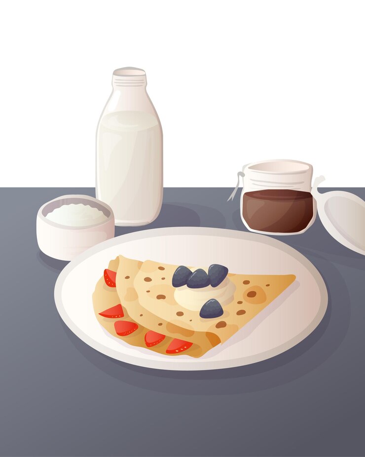 Vecteur illustration crêpe pour dessert ou collation candlemas