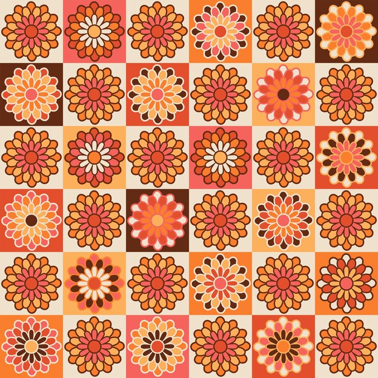 Vecteur illustration de crochet à l'artisanat design de motif de surface sans couture vectoriel vintage patchwork artisanal impression textile moderne dans le style rétro cottagecore esthétique