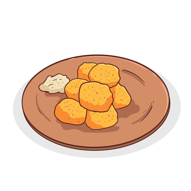 Illustration de croquetas dessinés à la main