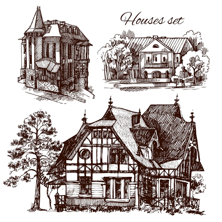 Illustration de croquis de maison
