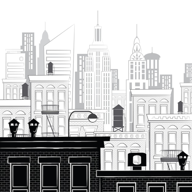 Vecteur illustration d'un croquis de new york