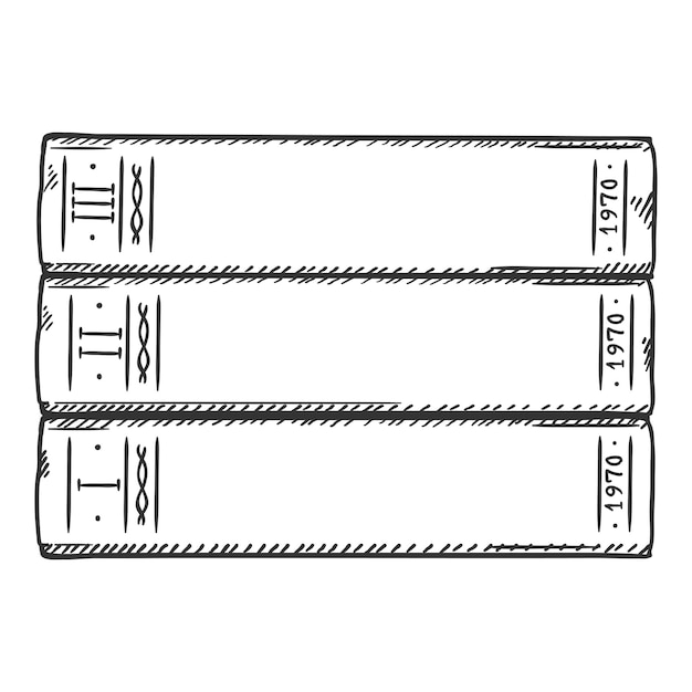 Vecteur illustration de croquis de vecteur pile de livres