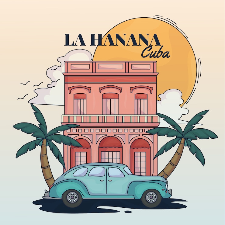 Vecteur illustration de cuba dessinée à la main