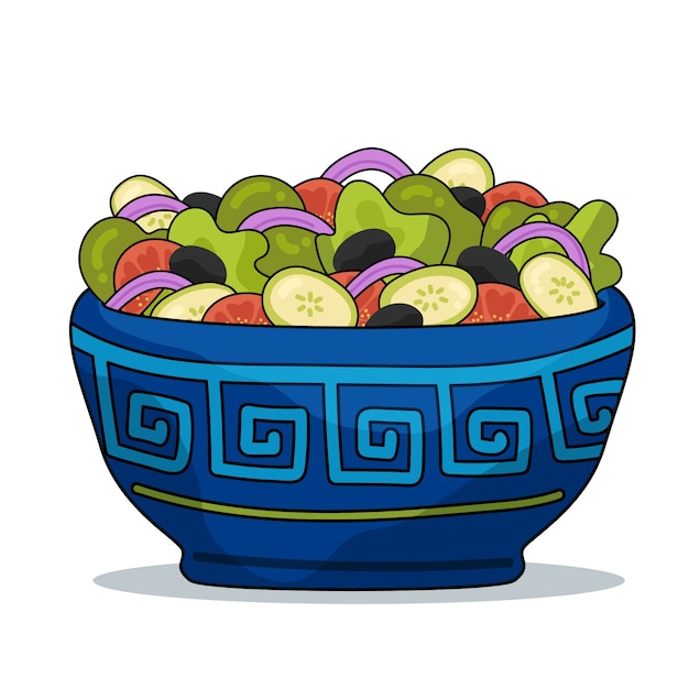 Illustration de cuisine grecque dessinée à la main