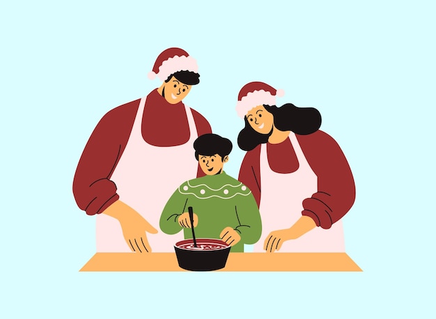 Illustration de cuisson de biscuits de Noël