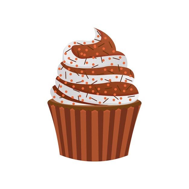 Vecteur illustration de cupcake au chocolat en vecteur illustration douce française en vecteur