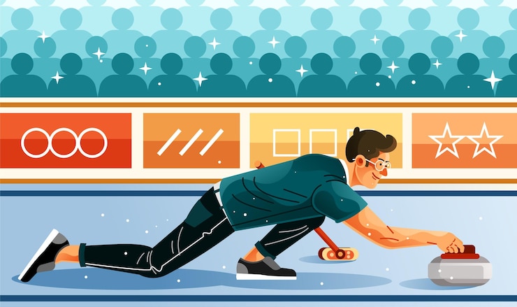 Illustration de curling sport