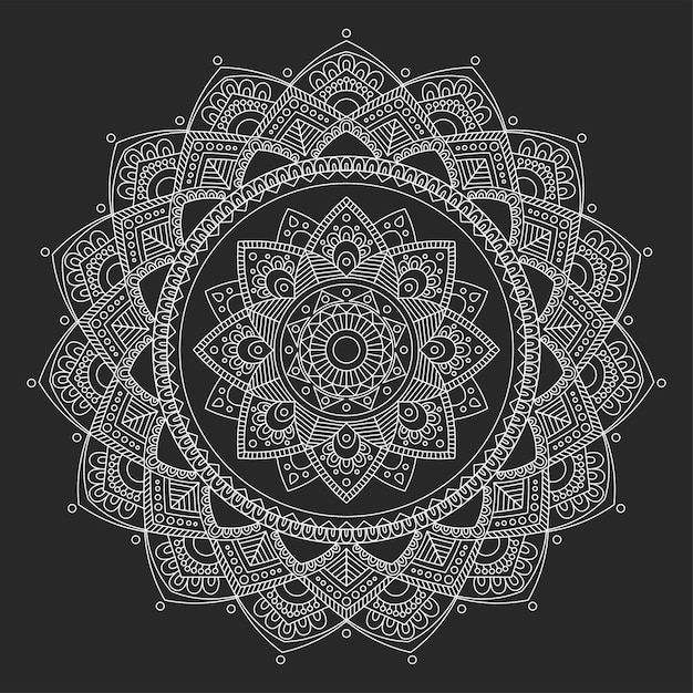 Illustration Décorative De Contour De Fleur De Mandala