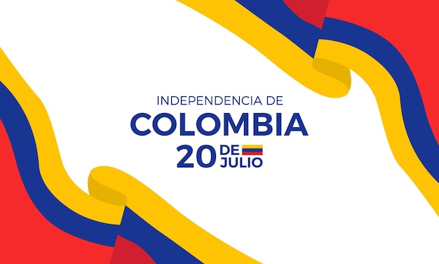 Vecteur illustration dégradée du 20 juillet aux couleurs du drapeau colombien