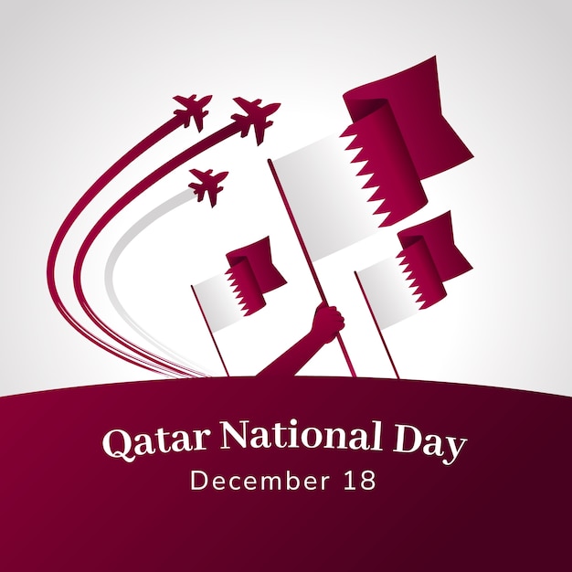 Illustration Dégradée De La Fête Nationale Du Qatar