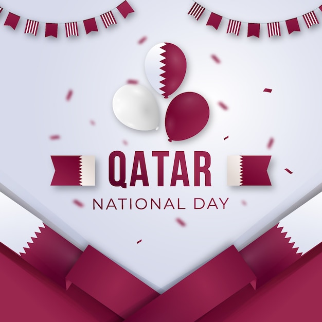 Vecteur illustration dégradée de la fête nationale du qatar