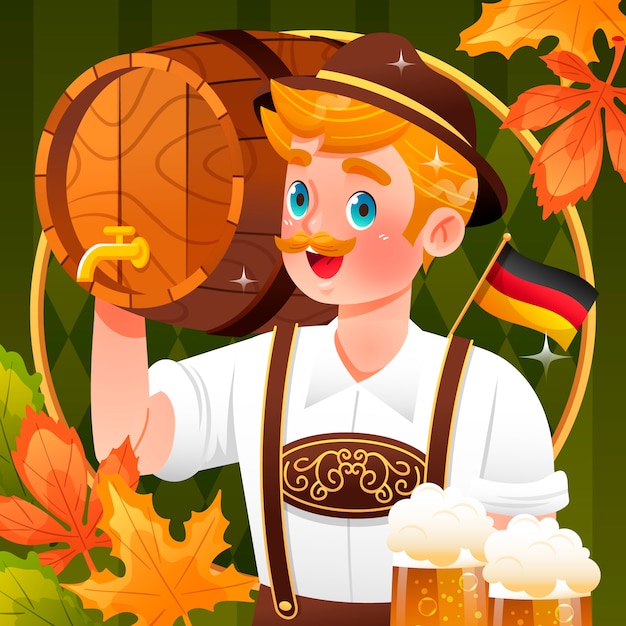 Illustration Dégradée Pour La Célébration Du Festival De La Bière Oktoberfest