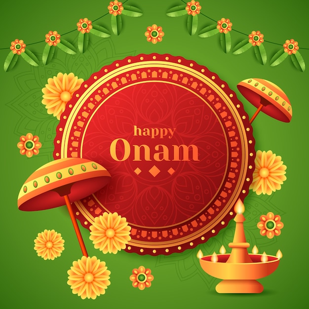 Illustration dégradée pour la célébration du festival onam